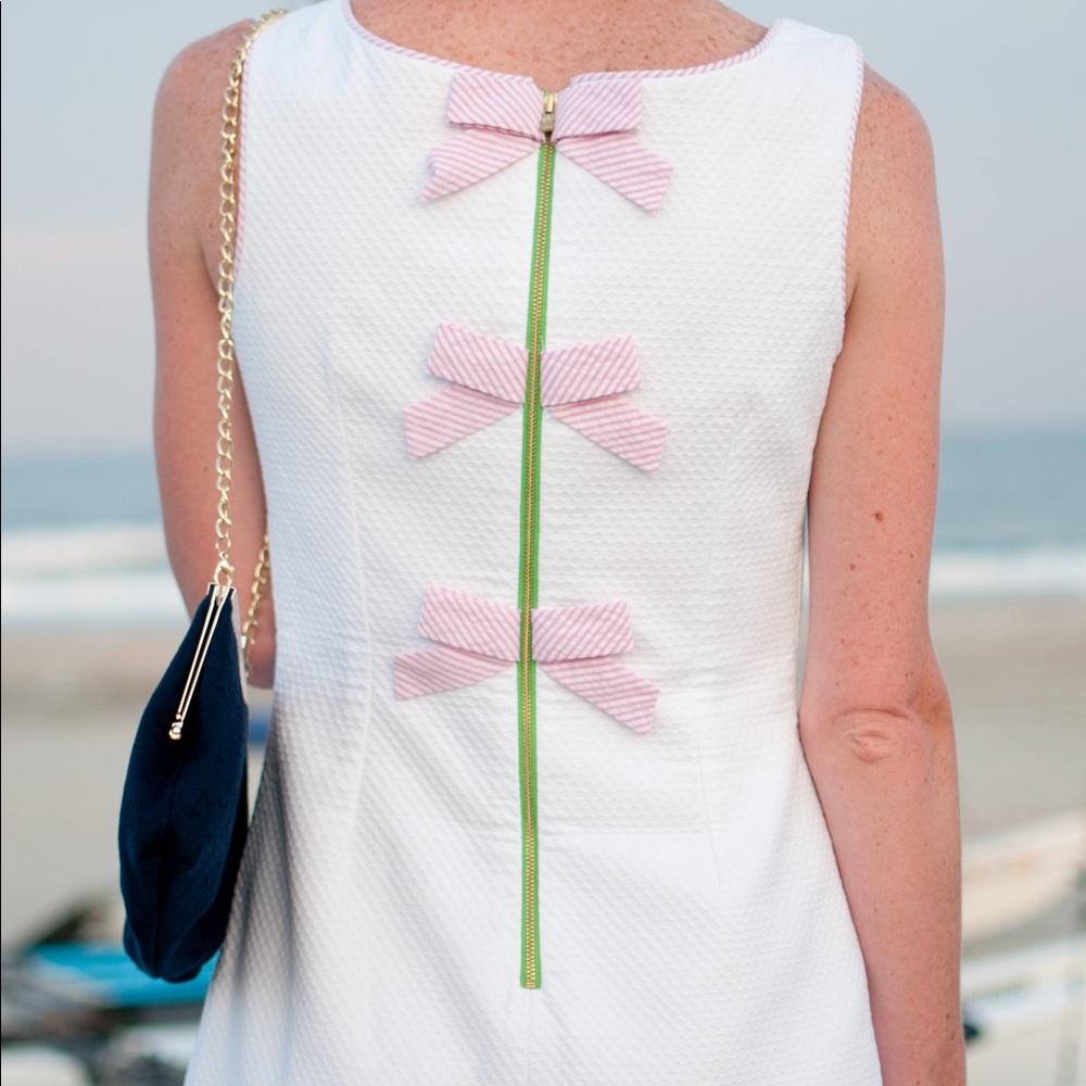 Lily Pulitzer Scalloped White Dress with Bows